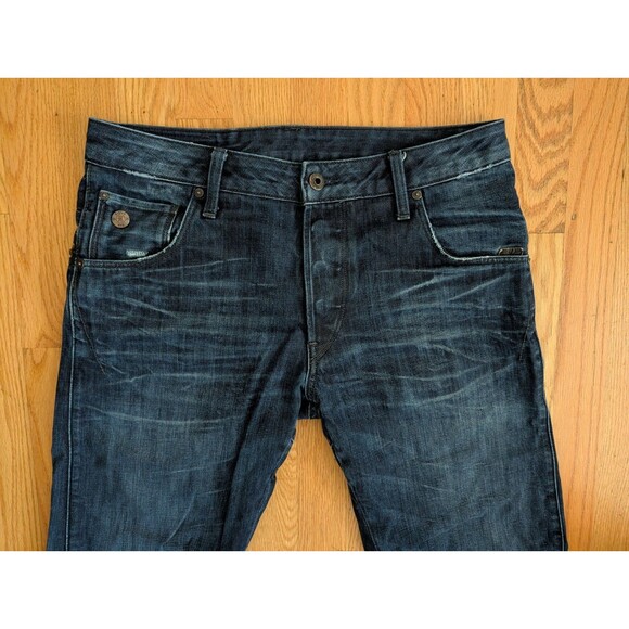 G-Star RAW Arc Zip 3D Slim Jeans Mens 30x32 Dark Denim Tapered Button Fly Pants - Picture 3 of 16